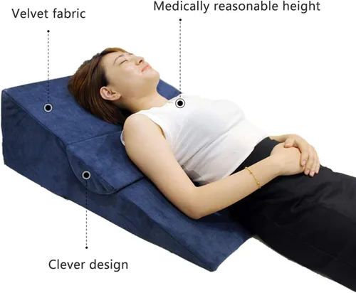 Vista 6 de Bed Wedge Pillow with Memory Foam Top, for Leg and Back Support Pain Relief Triangle Support Pillow, Wedge Pillows for Reading and Rest, with
