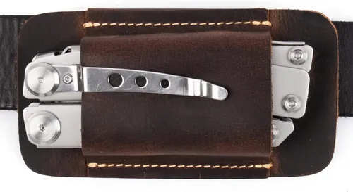 Vista 10 de Topstache Funda para Cuchillo, Funda de Cuchillo Hecha a Mano, Funda de Cuero de Transporte Horizontal para Cinturón, Organizador de Bolsillo EDC