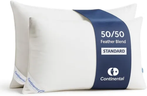 Vista 10 de Continental Bedding Almohada de plumas de 50/50, suave calidad hotelera, soporte para dormir lateral, algodón transpirable de 300 hilos, certificado