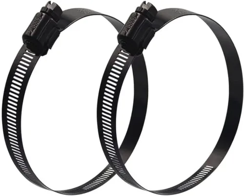 Vista 8 de ISPINNER 2 piezas 3 pulgadas de acero inoxidable ajustable 52-76 mm Rango de tamaño Abrazadera de manguera de engranaje de gusano, abrazadera