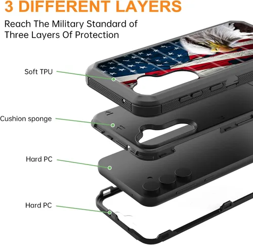 Vista 2 de Funda para Galaxy S23 FE 5G, cuerpo completo, protección contra caídas, a prueba de polvo, resistente de 3 capas, militar, resistente, duradera