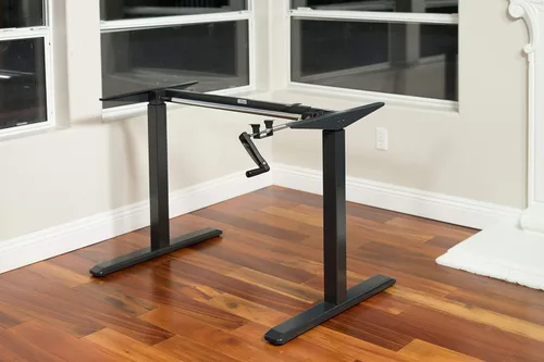 Vista 7 de Marco de escritorio con manivela ajustable, mesa no incluida, altura máxima de 48.56 pulgadas, color negro