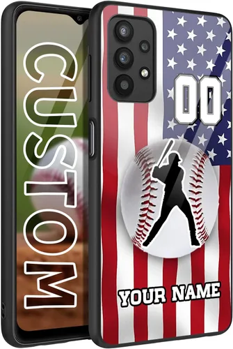 Vista 10 de Funda de goma personalizada con diseño de bandera de Estados Unidos con número de nombre para Samsung Galaxy América Fuego