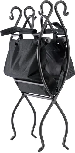 Vista 6 de Uniflame Soporte para leña de hierro forjado de lujo, color negro