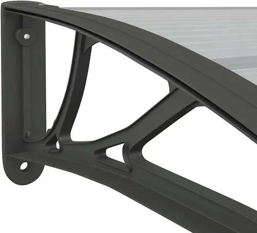 Vista 6 de Toldo para puerta, color negro, transparente, 31.5"x29.5", policarbonato Negro y Transparente