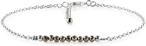 Vista 39 de YANARA Pulsera de tobillo para mujer, piedra de nacimiento natural, cuentas de piedras preciosas, tobillera delicada hecha a mano de 9 pulgadas +