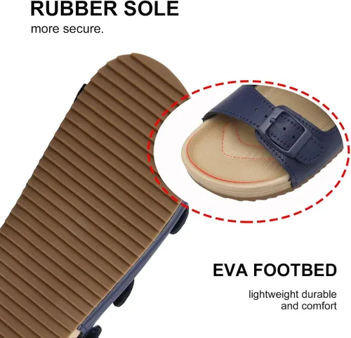 Vista 4 de Sandalias ajustables de doble hebilla para niñas y niños, zapatos de verano ligeros con velcro para niños pequeños y grandes