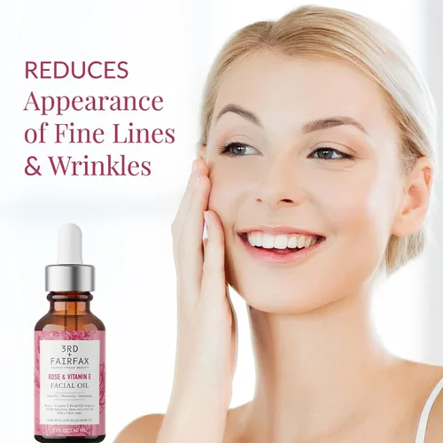 Vista 5 de Aceite facial de rosa y vitamina E - 2oz