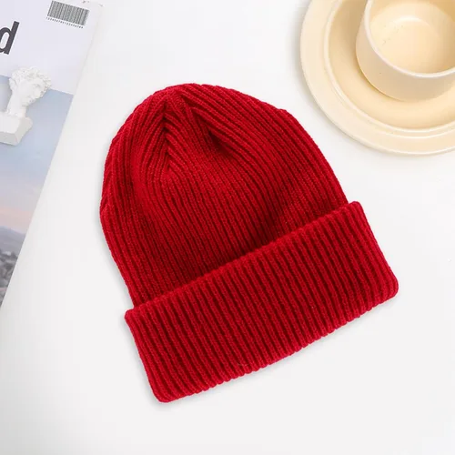 Vista 3 de No Brim Hat Cold Weather Thermal Unisex Winter High Elasticity Solid Color Knitted Soft Anti-Slip Dome Top Warm