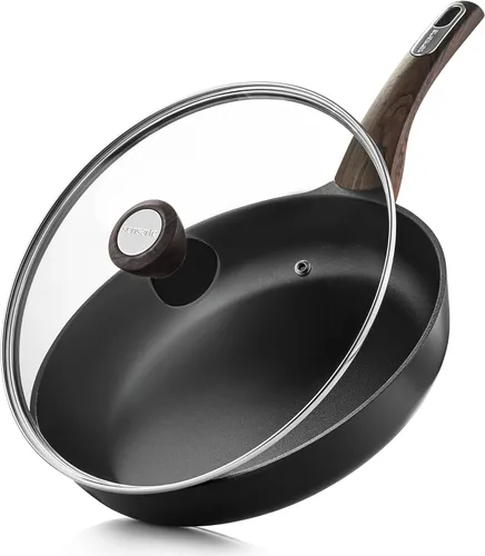 Vista 3 de SENSARTE Sartén antiadherente con tapa, sartén de 12 pulgadas, sartén antiadherente de 5 cuartos con tapa, sartén de inducción, sartén saludable