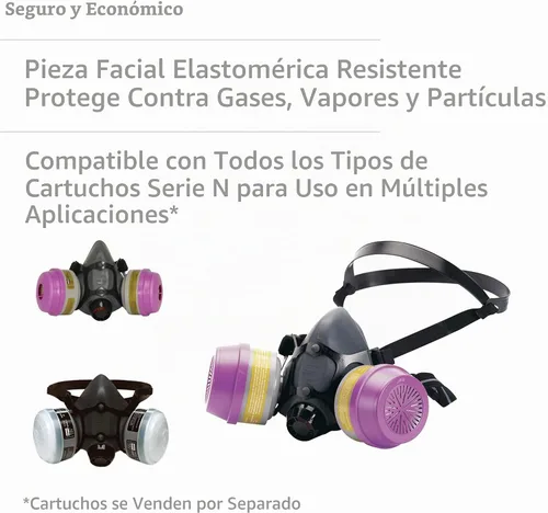 Vista 2 de NORTH Honeywell 550030M 5500 Series Low Maintenance Half Mask Respirators, Medium, 1' x 1' x 1