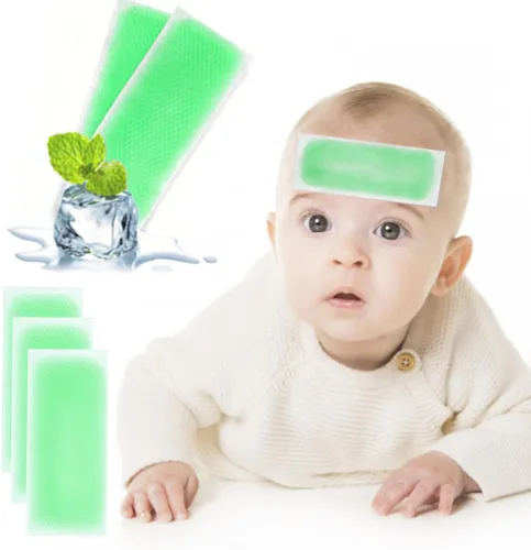 Vista 7 de 20 hojas de parches de enfriamiento para molestias de fiebre, reductor de fiebre refrescante, almohadillas frescas para niños que alivian el dolor