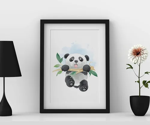 Vista 5 de Arte decorativo de pared de animales para bebé, diseño de panda de safari en la selva, decoración de pared para habitación de niños y niñas