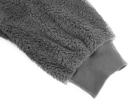 Vista 4 de Runcati Sudadera con Capucha de Sherpa Difusa para Hombre, Pullover, Manga Larga, Deportiva, con Bolsillo Frontal, Militar, Ropa Exterior de Otoño e