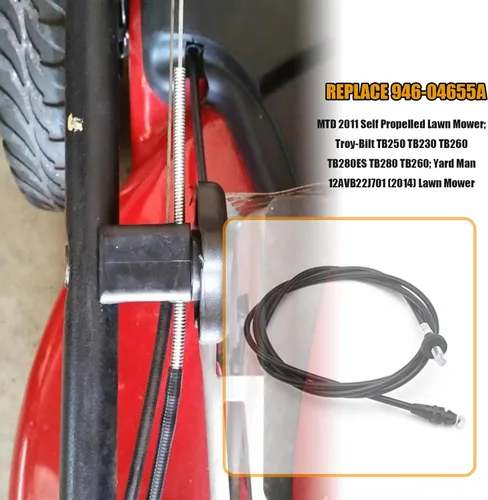 Vista 4 de Cable de control de accionamiento 946-04655A para cortacésped MTD 2010-2017 sustituye a 946-04655A, 746-04655, 746-04655A, 946-04655