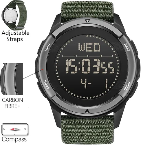 Vista 2 de DIDITIME Relojes tácticos para hombres, relojes militares para hombres, impermeables, 164 pies, reloj de fitness, relojes digitales para hombre