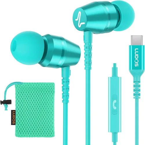 Vista 32 de LUDOS OMNITONE Auriculares con cable in-ear, 5 años de garantía, auriculares con micrófono, conector de 3.5 mm, auriculares con cable