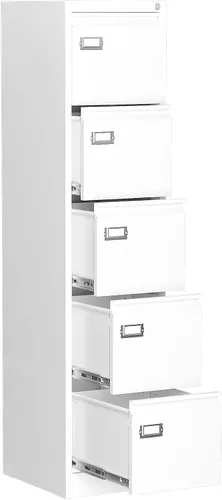 Vista 14 de Archivador móvil con cerradura, 2 cajones, pequeño gabinete rodante para oficina en casa, legal/carta/A4 (negro)