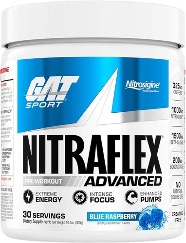Vista 11 de GAT SPORT Nitraflex Advanced - Polvo para antes del entrenamiento, aumenta el flujo sanguíneo, aumenta la fuerza y la energía, mejora el rendimiento