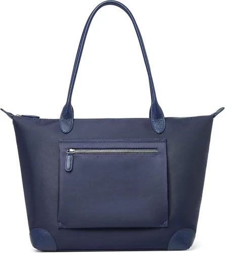 Vista 6 de DORIS&JACKY Bolso de mano para mujer, grande, ligero, de cuero, de nailon, para el trabajo, bolso de hombro y bolso de viaje plegable