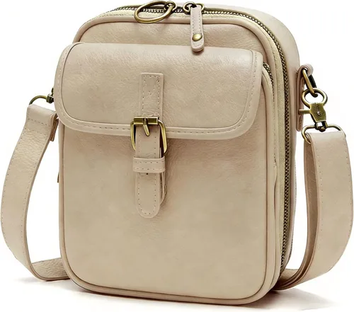 Vista 9 de Bolsos cruzados pequeños para mujeres de cuero vegano, carteras mensajero, monedero vintage antirrobo, bolsos de hombro con ranuras para tarjetas