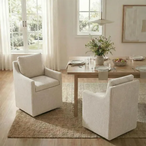 Vista 23 de KISLOT Juego de 1 sillas de comedor tapizadas con funda lavable