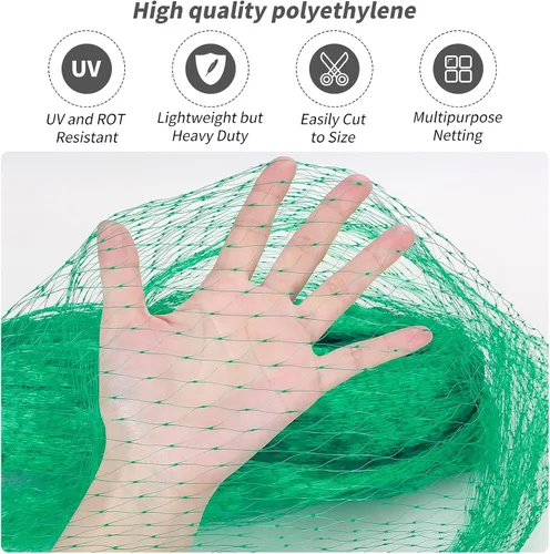 Vista 3 de Kikhope Red antipájaros, red para plantas de jardín de 13 x 20 pies para proteger verduras, plantas y árboles frutales de aves y animales Anti