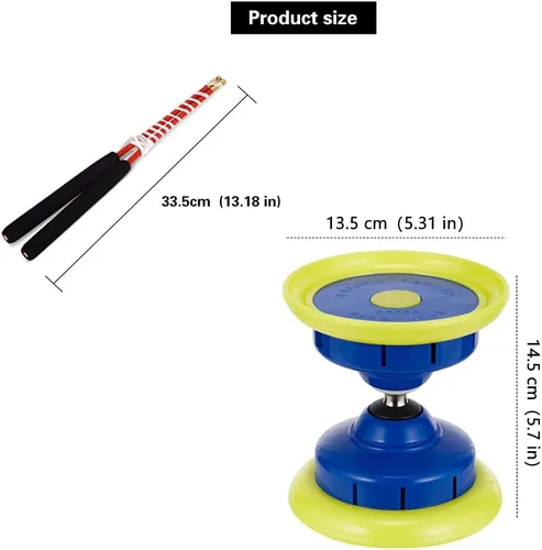 Vista 7 de Diábolo de yoyo chino con sonido de silbato, rodamientos triples Diábolo, juguetes de malabarismo de yoyos chinos, diábolo colorido con palos