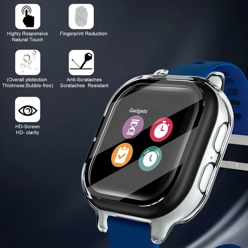 Vista 6 de Kuaguozhe [Paquete de 2 protectores de pantalla compatibles con Gizmo Watch 2, vidrio templado, transparente + azul]