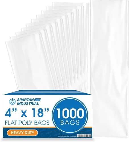 Vista 9 de Bolsas de polietileno planas de extremo abierto de 3 x 12 pulgadas (1000 unidades) – Bolsas de plástico transparentes termosellables de 2 mil