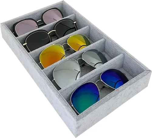 Vista 10 de Organizador de bandeja de joyería para gafas de sol con divisor de cajones, B5