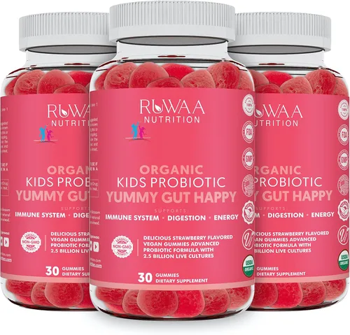 Vista 12 de RUWAA NUTRITION Gomitas probióticas orgánicas para niños para la salud digestiva, apoyo inmunológico, estreñimiento, hinchazón. 2.5 mil millones