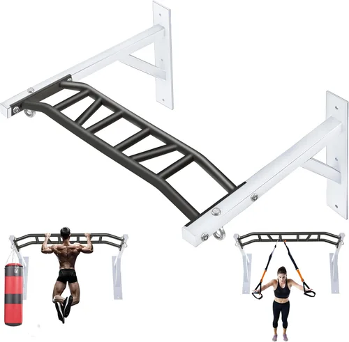 Vista 10 de Upgrade Pull Up Bar Wall Mounted,Heavy Duty Multi Grip Chin Up Bar for Strength Training, 600 lbs Capacity, Durable Steel Construction, Perfect for