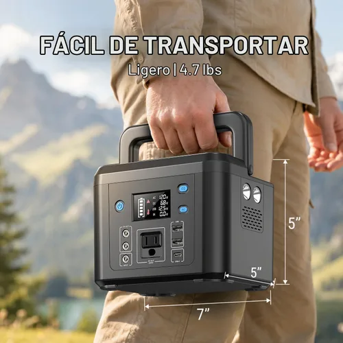 Vista 5 de 200W Portable Power Station, 192Wh LiFePO4 Solar Generator for Camping Black