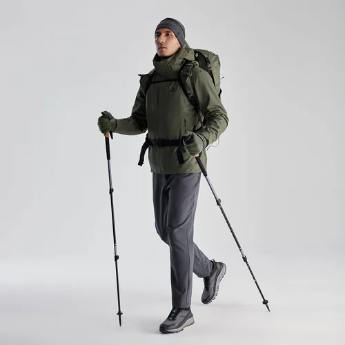 Vista 3 de KAILAS Chaqueta de esquí para hombre, abrigo de invierno impermeable 3 en 1, chaqueta de esquí resistente al viento, chaqueta de nieve acolchada