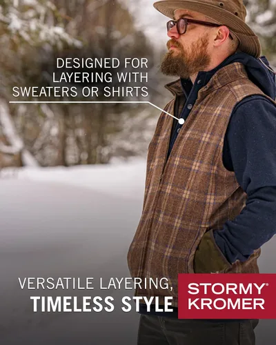 Vista 39 de Stormy Kromer The Ironwood Vest - Chaleco de invierno con cremallera para hombre, ropa de abrigo para clima frío