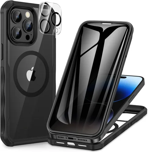 Vista 25 de CENHUFO Funda de privacidad para iPhone 11 Pro, funda de cuerpo completo con protector de pantalla de privacidad de vidrio templado 9H integrado