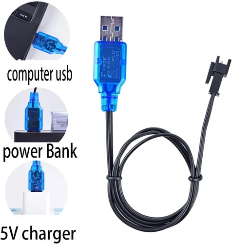 Vista 5 de 3.7V 800mA Fast USB Charger Cable with SM-2P Connector Plug fit for 3.7V 500mAh 800mAh 1500mAh Lithium Lipo Battery 3.7V Fast USB