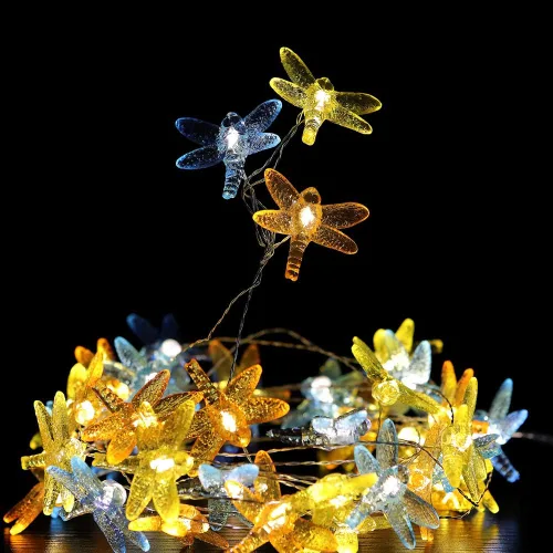 Vista 8 de WSgift Guirnalda de luces decorativas de colibrí, 13.85 pies, 40 luces LED blancas frías resistentes a la intemperie, funciona con pilas, 8 modos