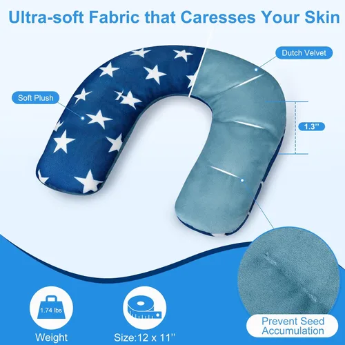Vista 4 de Atsuwell Calentador de cuello para microondas, almohada térmica para el cuello para microondas con algodón y linaza, almohadilla térmica