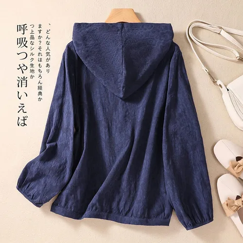 Vista 7 de Winter Top Versatile and Comfy Women's Hooded Cardigan with Buttons Latest Arrival in Casual Loose Fit and Solid