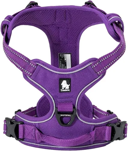 Vista 13 de TRUE LOVE - Arnés de perro ajustable, sin tirones, reflectante, para mascotas con control cómodo y colores brillantes TLH5651 (Negro, XS)