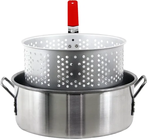 Vista 4 de Chard FBA12, olla de aluminio con cesta coladora, 10.5 cuartos de galón