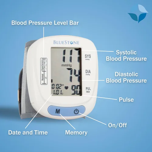 Vista 3 de Máquina de presión arterial - Monitor de presión arterial y pulso para salud cardíaca con pantalla LCD digital, recuperación de memoria, puño