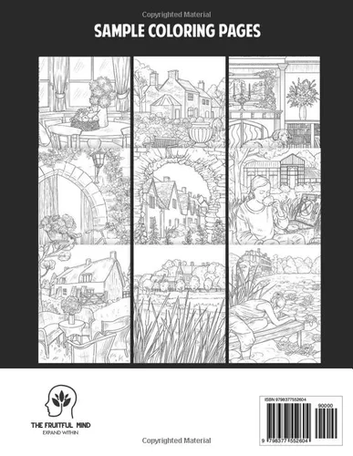 Vista 2 de English Countryside An Adult Coloring Book Featuring 50 Scenic Countryside Designs with Beautiful Gardens, Cute Animals and Charming Country Homes