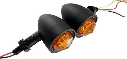 Vista 4 de FATECIM Luces intermitentes LED personalizadas para motocicleta, 2 unidades, con luces de correr/frenado, indicadores de alta resistencia, luces