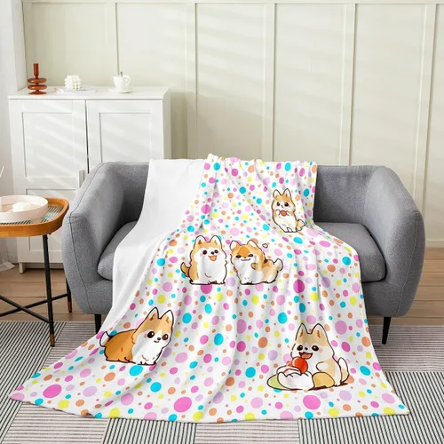 Vista 23 de Castle Fairy Manta de forro polar Sherpa con estampado de aviones para niños, manta de franela de dibujos animados para sofá, avión, azul y blanco