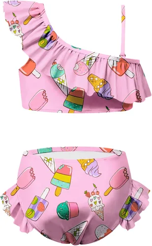 Vista 2 de CHILDRENSTAR Trajes de baño de dos piezas para niñas, traje de baño de playa y piscina