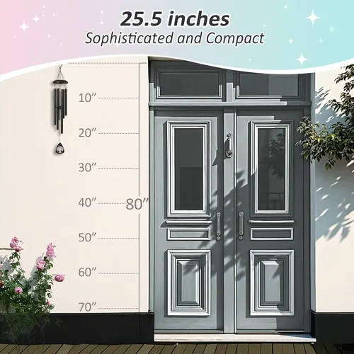 Vista 7 de Regalo para papá, campanillas de viento negras de 25 pulgadas, regalos de cumpleaños para papá de hija e hijo, regalos de papá para el día