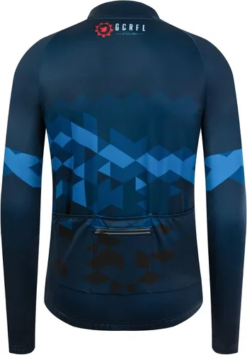 Vista 2 de GCRFL Winter Men's Cycling Jersey Long Sleeve Cold Weather Cycle Tops Cycling Jacket Thermal Fleece Bike Shirts Zipper Pocket
